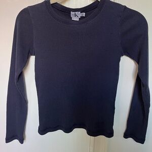 Calvin Klein Long-Sleeved Navy Blue Tee